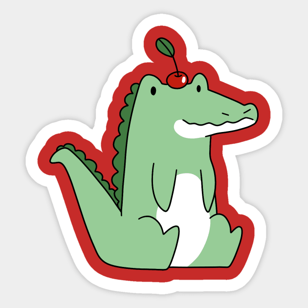 Cherry Alligator Sticker by saradaboru